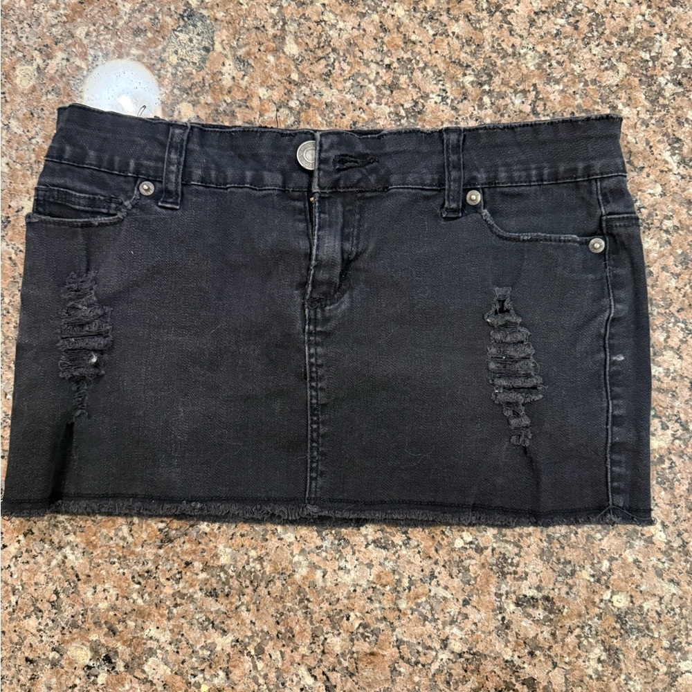 Rue21 Charcoal Distressed Mini Skirt